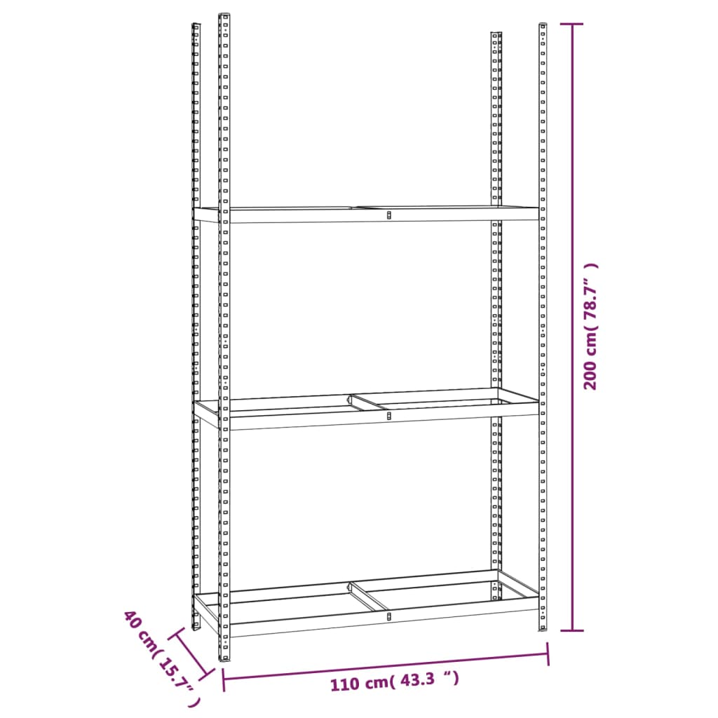 8720287138600_g_en_hd_7 vidaXL 3-Layer Tire Racks 2 pcs Silver 110x40x200 cm Steel - Image 9