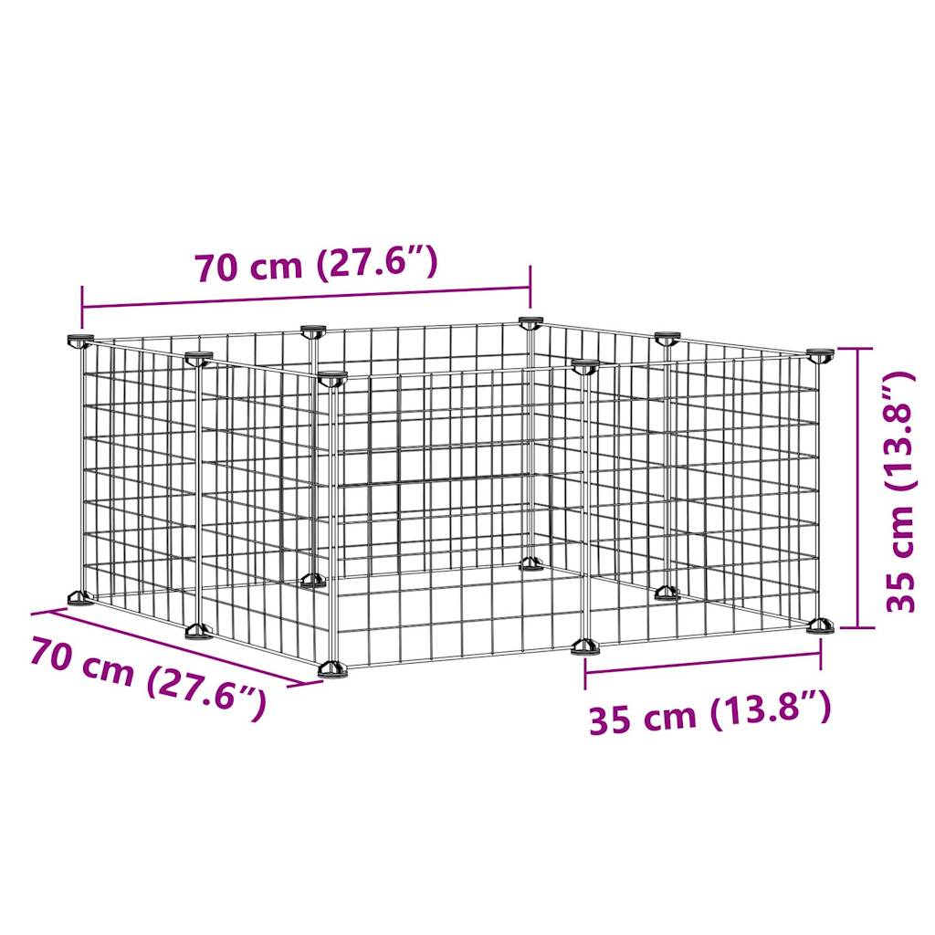 8720287140863_g_en_hd_4 vidaXL 8-Panel Pet Cage Black 35x35 cm Steel - Image 6