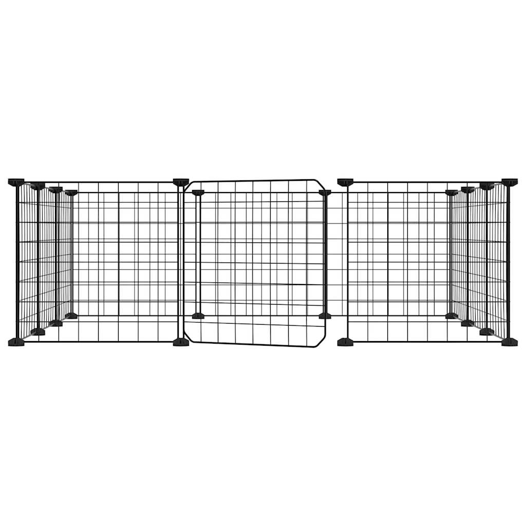8720287140887_g_en_hd_1 vidaXL 12-Panel Pet Cage with Door Black 35x35 cm Steel - Image 3
