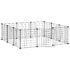 vidaXL 12-Panel Pet Cage with Door Black 35x35 cm Steel - Image 4