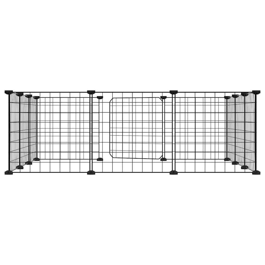 8720287140887_g_en_hd_3 vidaXL 12-Panel Pet Cage with Door Black 35x35 cm Steel - Image 5