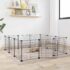 vidaXL 12-Panel Pet Cage with Door Black 35x35 cm Steel