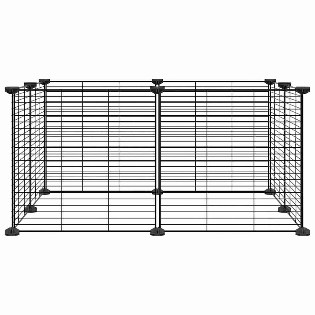8720287140894_a_en_hd_1 vidaXL 8-Panel Pet Cage Black 35x35 cm Steel - Image 2