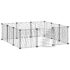 vidaXL 12-Panel Pet Cage with Door Black 35x35 cm Steel - Image 4
