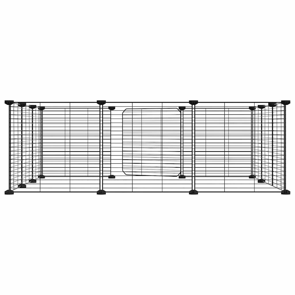 8720287140917_g_en_hd_3 vidaXL 12-Panel Pet Cage with Door Black 35x35 cm Steel - Image 5