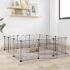 vidaXL 12-Panel Pet Cage with Door Black 35x35 cm Steel