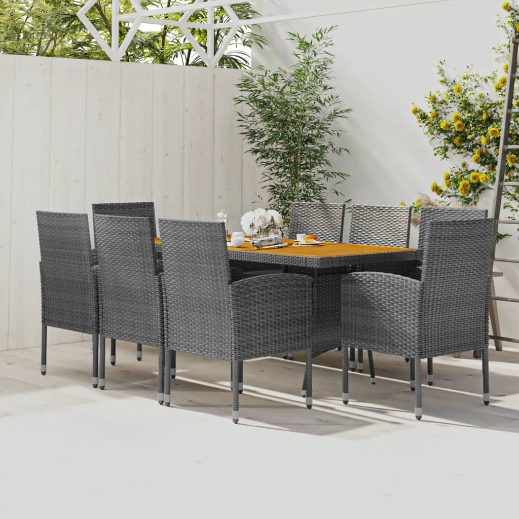 8720287145462_m_en_hd_1 vidaXL 9 Piece Outdoor Dining Set Poly Rattan Grey - Image 1