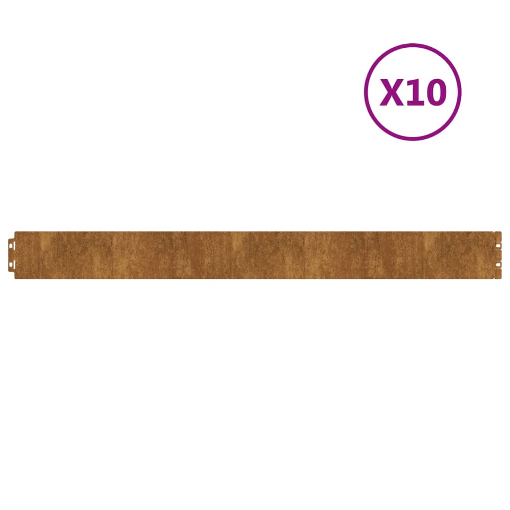 8720287145608_a_en_hd_1 vidaXL Lawn Edgings 10 pcs 10x103 cm Flexible Corten steel - Image 2