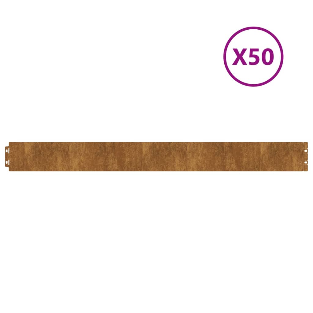 8720287145615_a_en_hd_1 vidaXL Lawn Edgings 50 pcs 10x103 cm Flexible Corten steel - Image 2