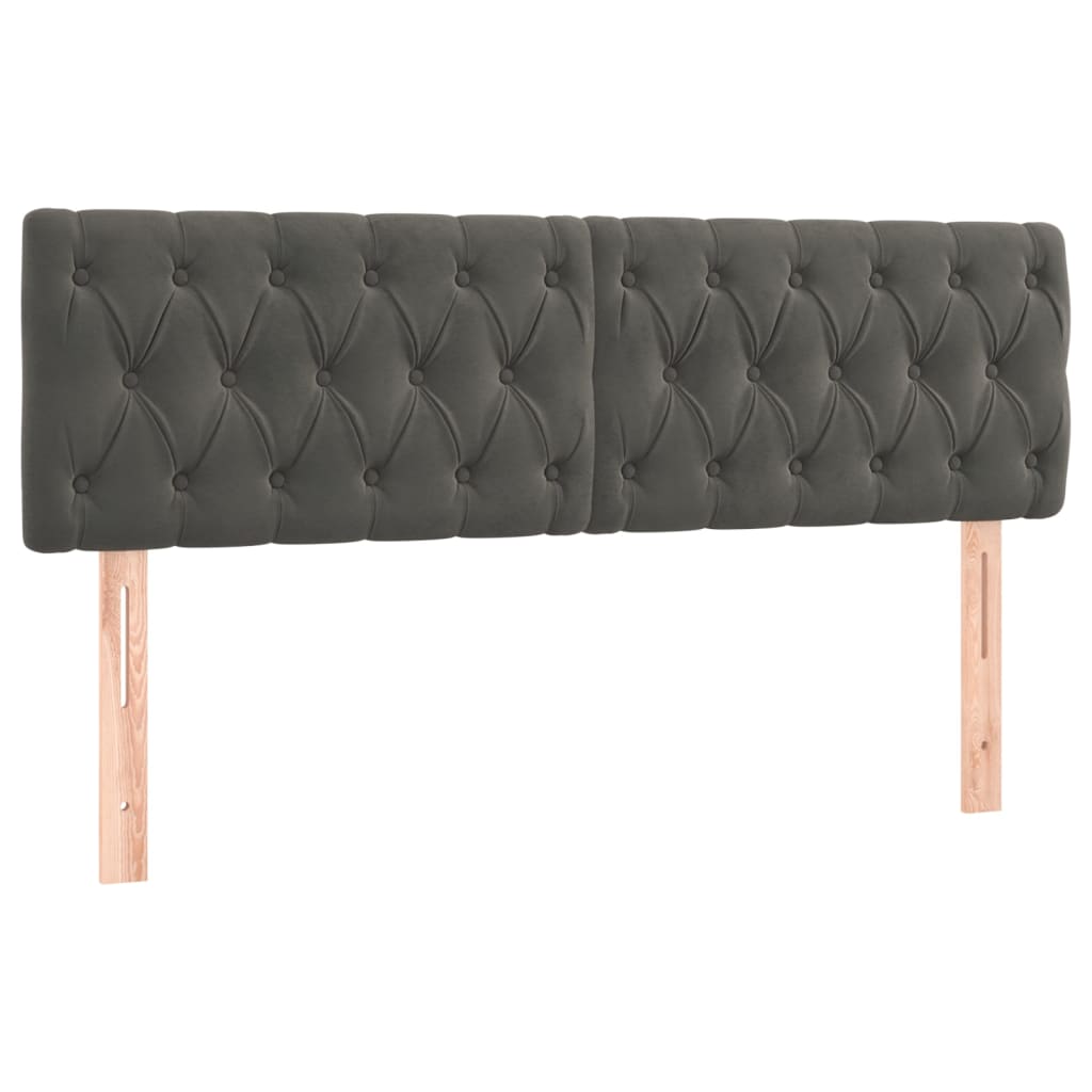 8720287152071_a_en_hd_1 vidaXL Headboards 2 pcs Dark Grey 80 cm Velvet - Image 2