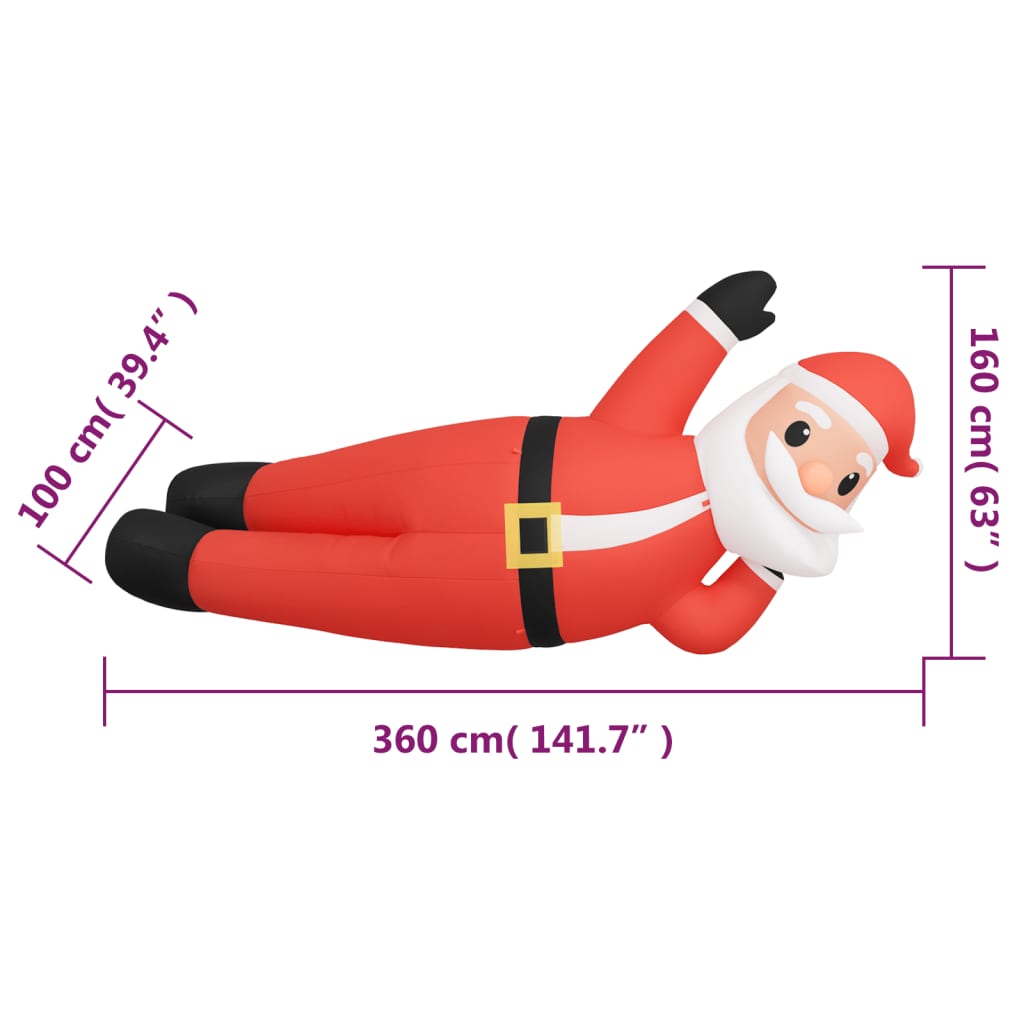 8720287156888_g_en_hd_7 vidaXL Christmas Inflatable Lying Santa LED 160 cm - Image 9