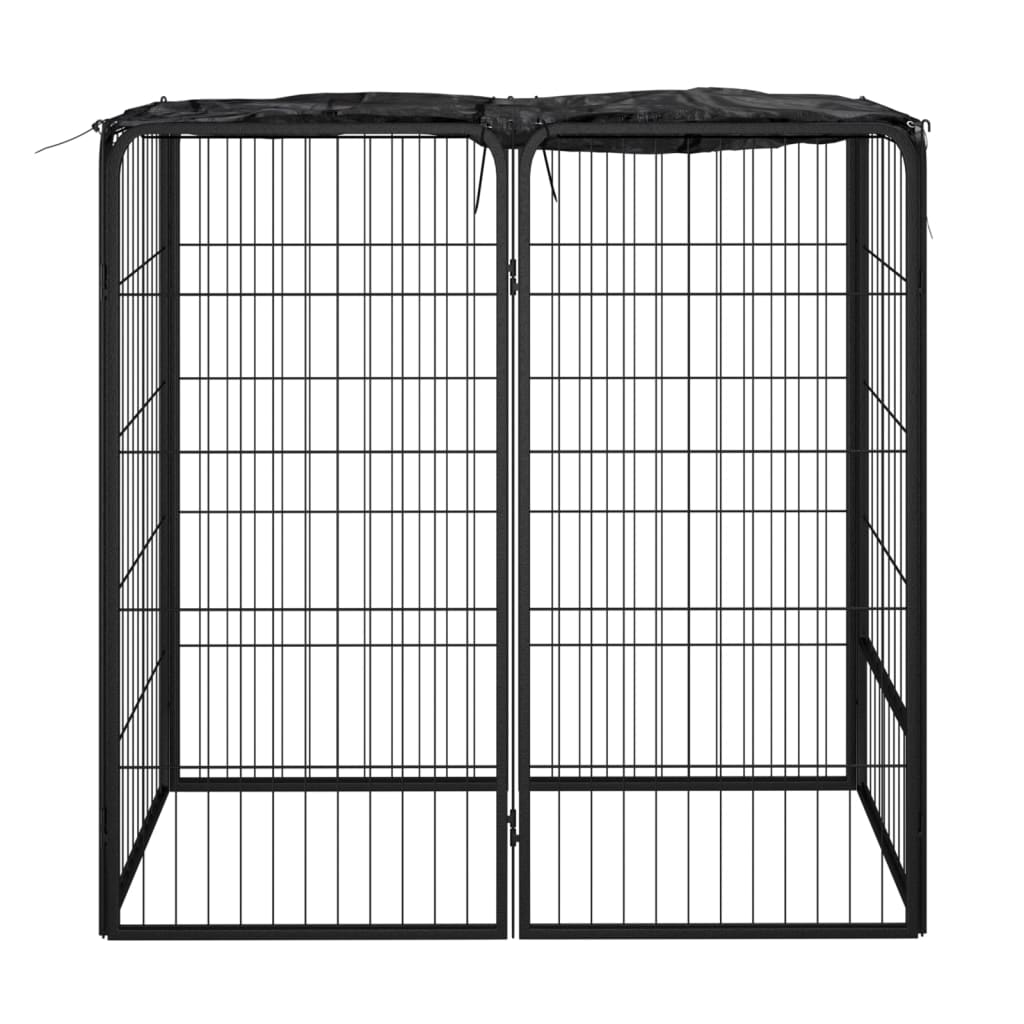 8720287158653_g_en_hd_1 vidaXL Dog Playpen 6 Panels Black 50x100 cm Powder-coated Steel - Image 2