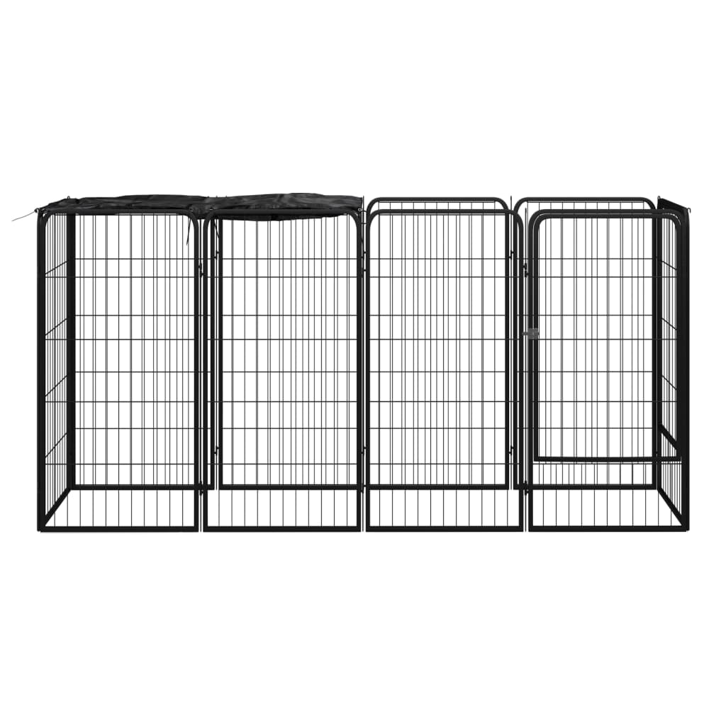 8720287158813_g_en_hd_1 vidaXL 10-Panel Dog Playpen Black 50x100 cm Powder-coated Steel - Image 2