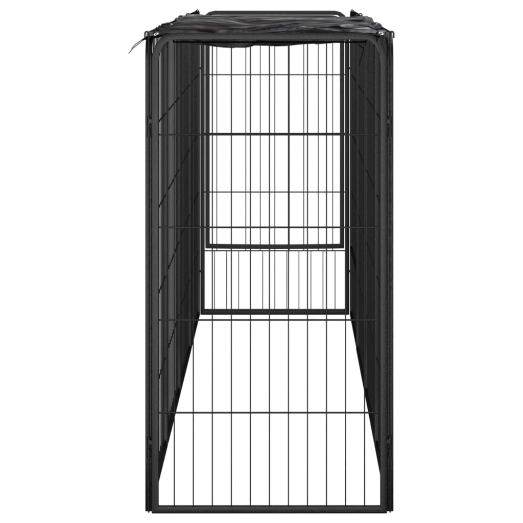8720287158813_g_en_hd_2 vidaXL 10-Panel Dog Playpen Black 50x100 cm Powder-coated Steel - Image 3