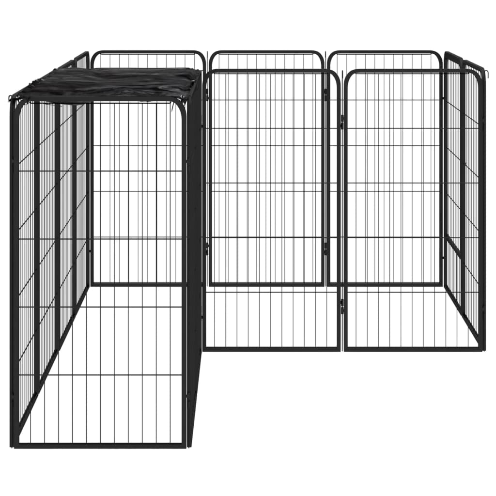 8720287158820_g_en_hd_2 vidaXL 14-Panel Dog Playpen Black 50x100 cm Powder-coated Steel - Image 3