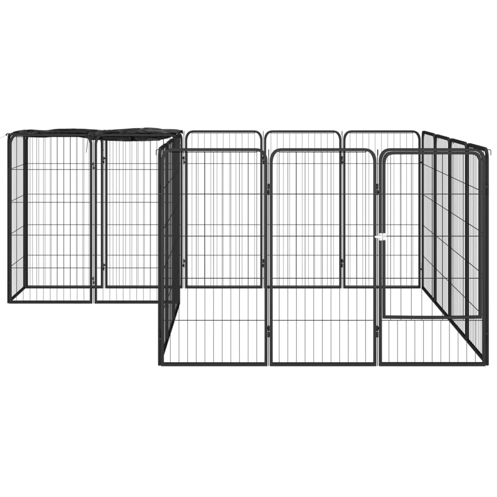 8720287158837_g_en_hd_1 vidaXL 18-Panel Dog Playpen Black 50x100 cm Powder-coated Steel - Image 2