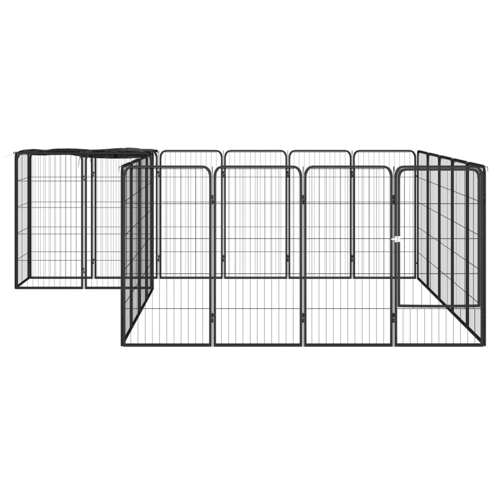 8720287158844_g_en_hd_1 vidaXL 22-Panel Dog Playpen Black 50x100 cm Powder-coated Steel - Image 2