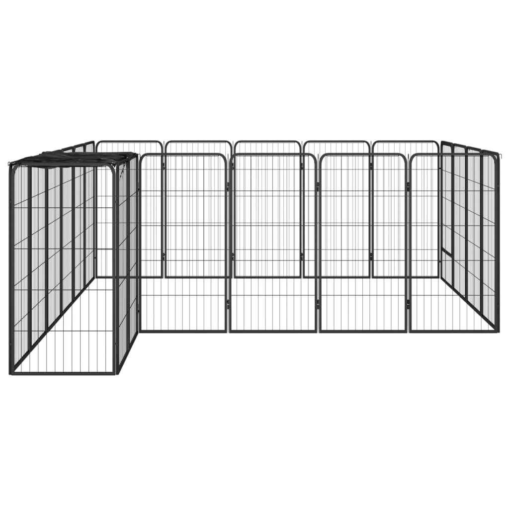 8720287158844_g_en_hd_2 vidaXL 22-Panel Dog Playpen Black 50x100 cm Powder-coated Steel - Image 3