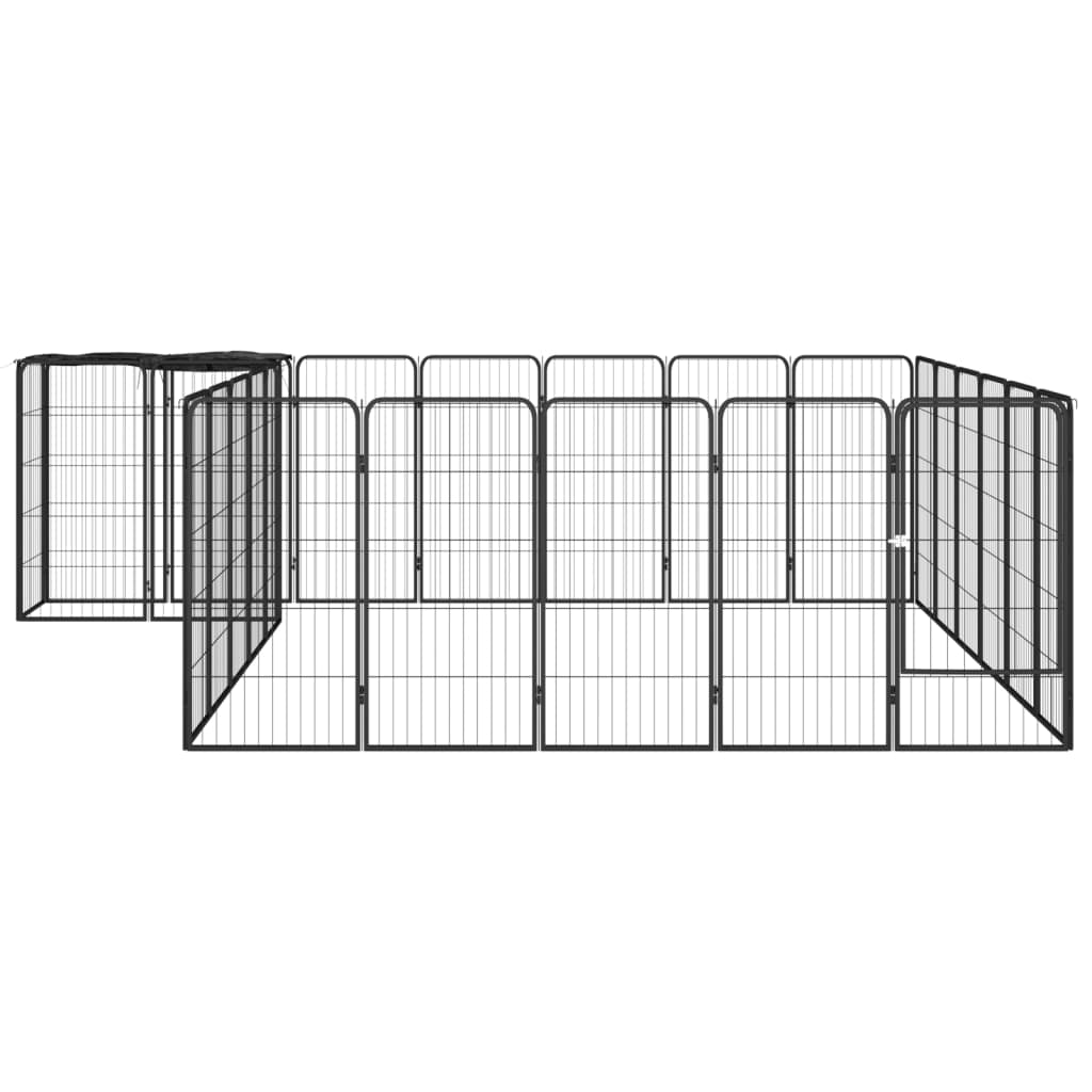 8720287158851_g_en_hd_1 vidaXL 26-Panel Dog Playpen Black 50x100 cm Powder-coated Steel - Image 2