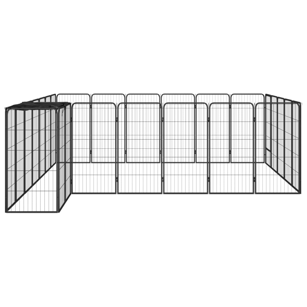 8720287158851_g_en_hd_2 vidaXL 26-Panel Dog Playpen Black 50x100 cm Powder-coated Steel - Image 3