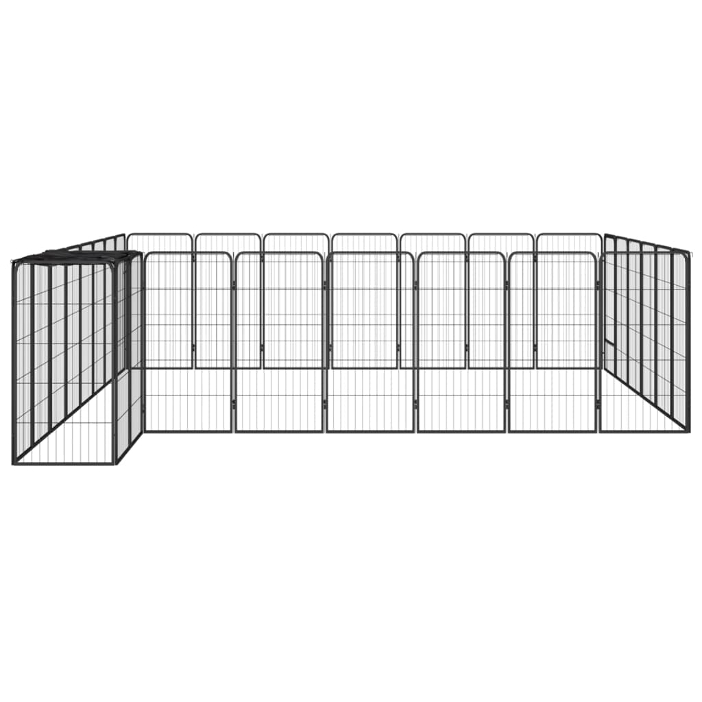 8720287158868_g_en_hd_2 vidaXL 30-Panel Dog Playpen Black 50x100 cm Powder-coated Steel - Image 3