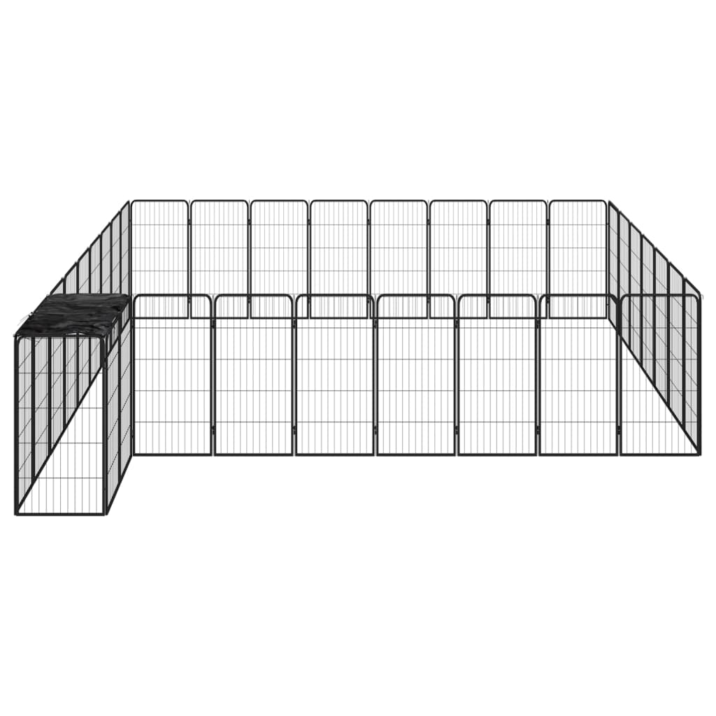 8720287158875_g_en_hd_2 vidaXL 34-Panel Dog Playpen Black 50x100 cm Powder-coated Steel - Image 3