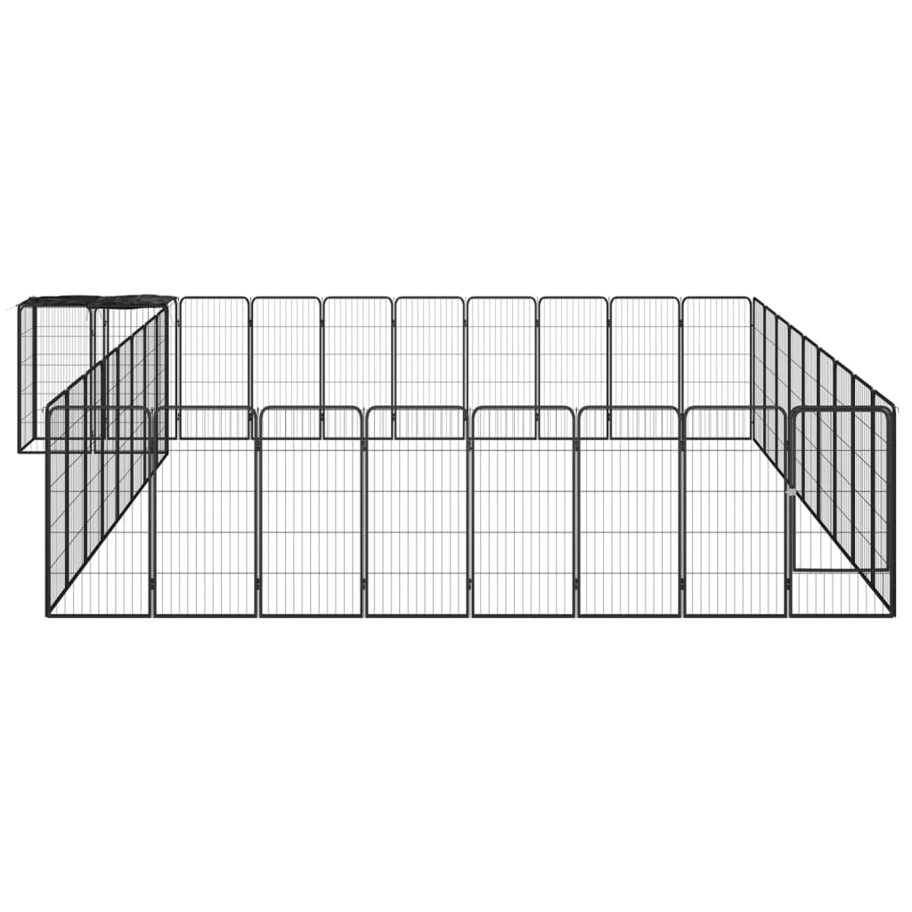 8720287158882_g_en_hd_1 vidaXL 38-Panel Dog Playpen Black 50x100 cm Powder-coated Steel - Image 2
