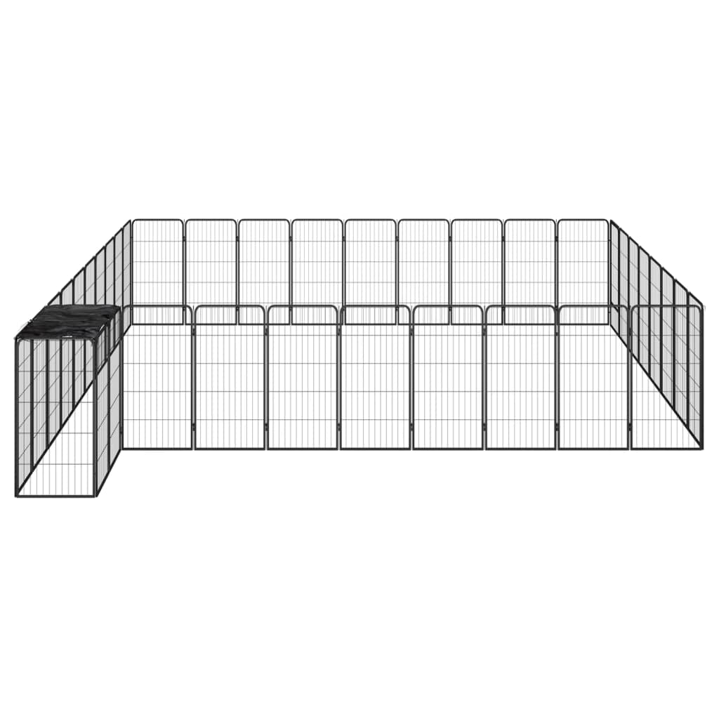 8720287158882_g_en_hd_2 vidaXL 38-Panel Dog Playpen Black 50x100 cm Powder-coated Steel - Image 3