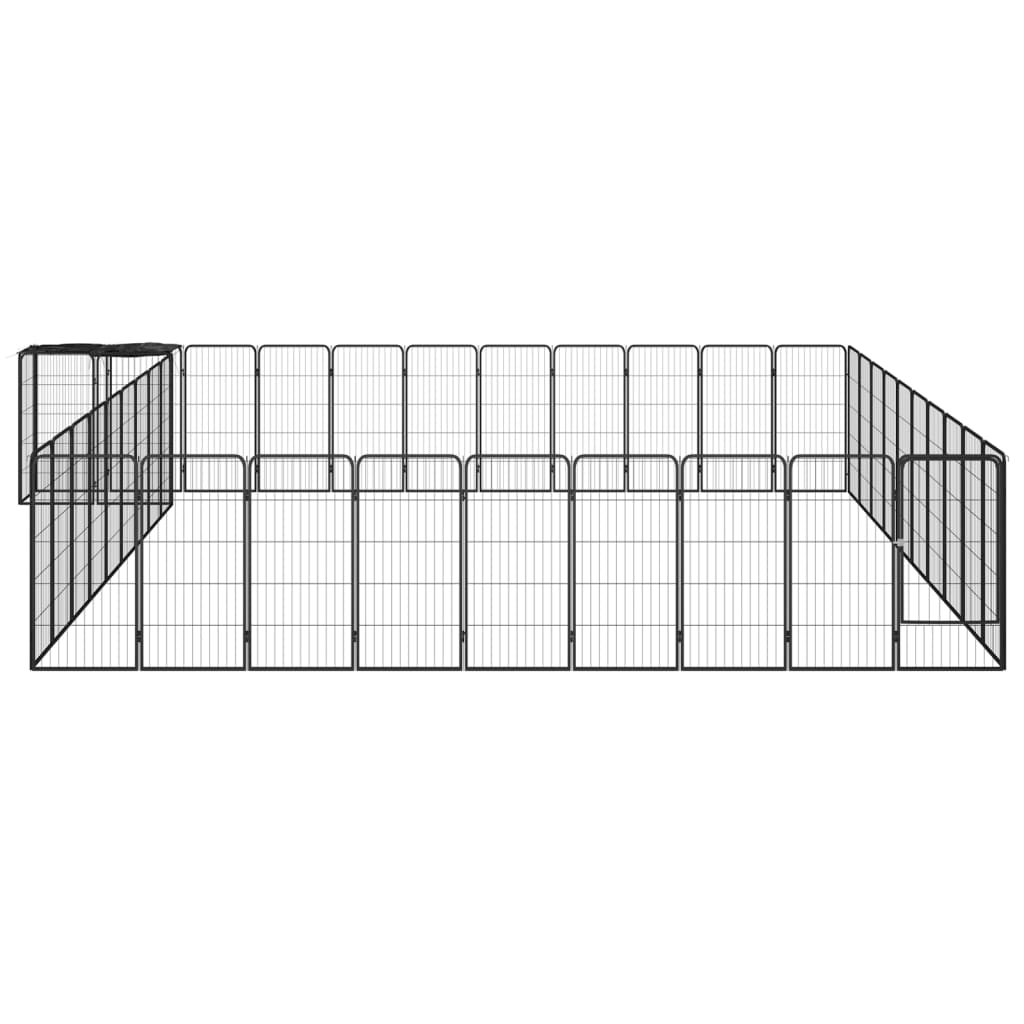 8720287158899_g_en_hd_1 vidaXL 42-Panel Dog Playpen Black 50x100 cm Powder-coated Steel - Image 2