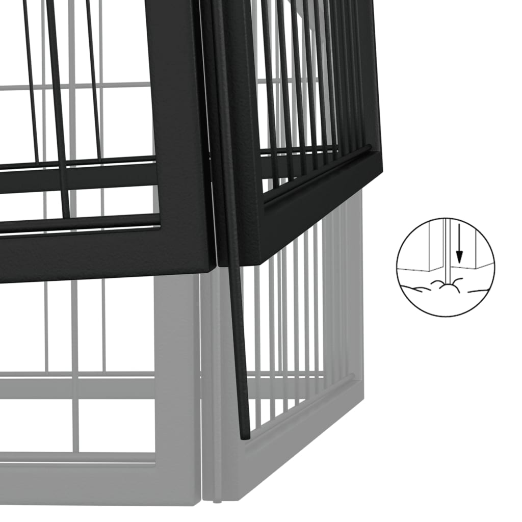 8720287158899_g_en_hd_4 vidaXL 42-Panel Dog Playpen Black 50x100 cm Powder-coated Steel - Image 5