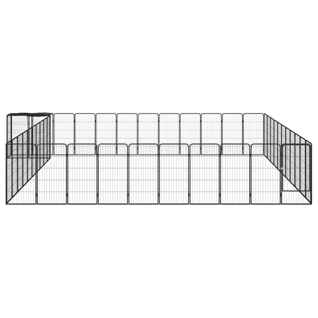 8720287158905_g_en_hd_1 vidaXL 46-Panel Dog Playpen Black 50x100 cm Powder-coated Steel - Image 2