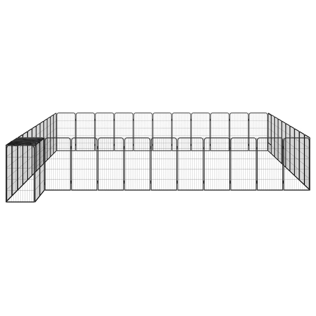 8720287158905_g_en_hd_2 vidaXL 46-Panel Dog Playpen Black 50x100 cm Powder-coated Steel - Image 3