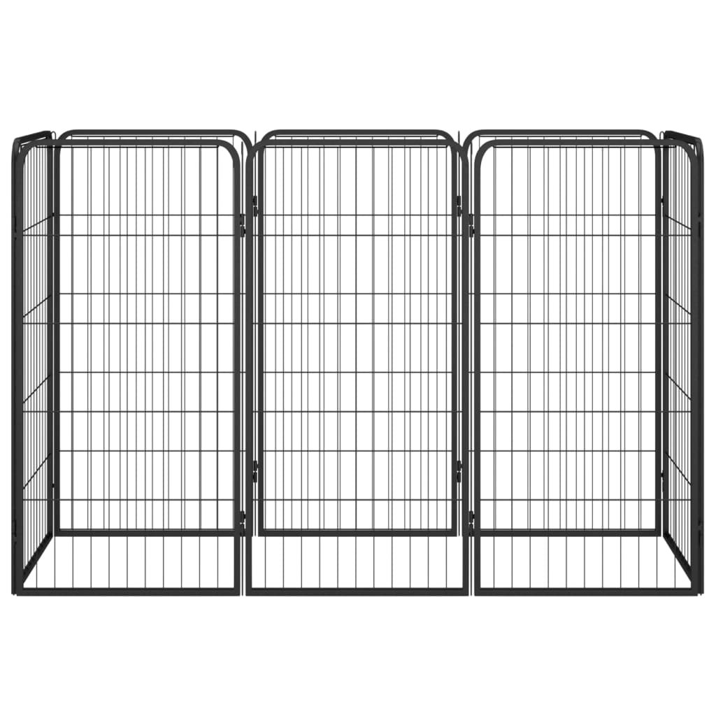 8720287158912_g_en_hd_1 vidaXL 8-Panel Dog Playpen Black 50x100 cm Powder-coated Steel - Image 2
