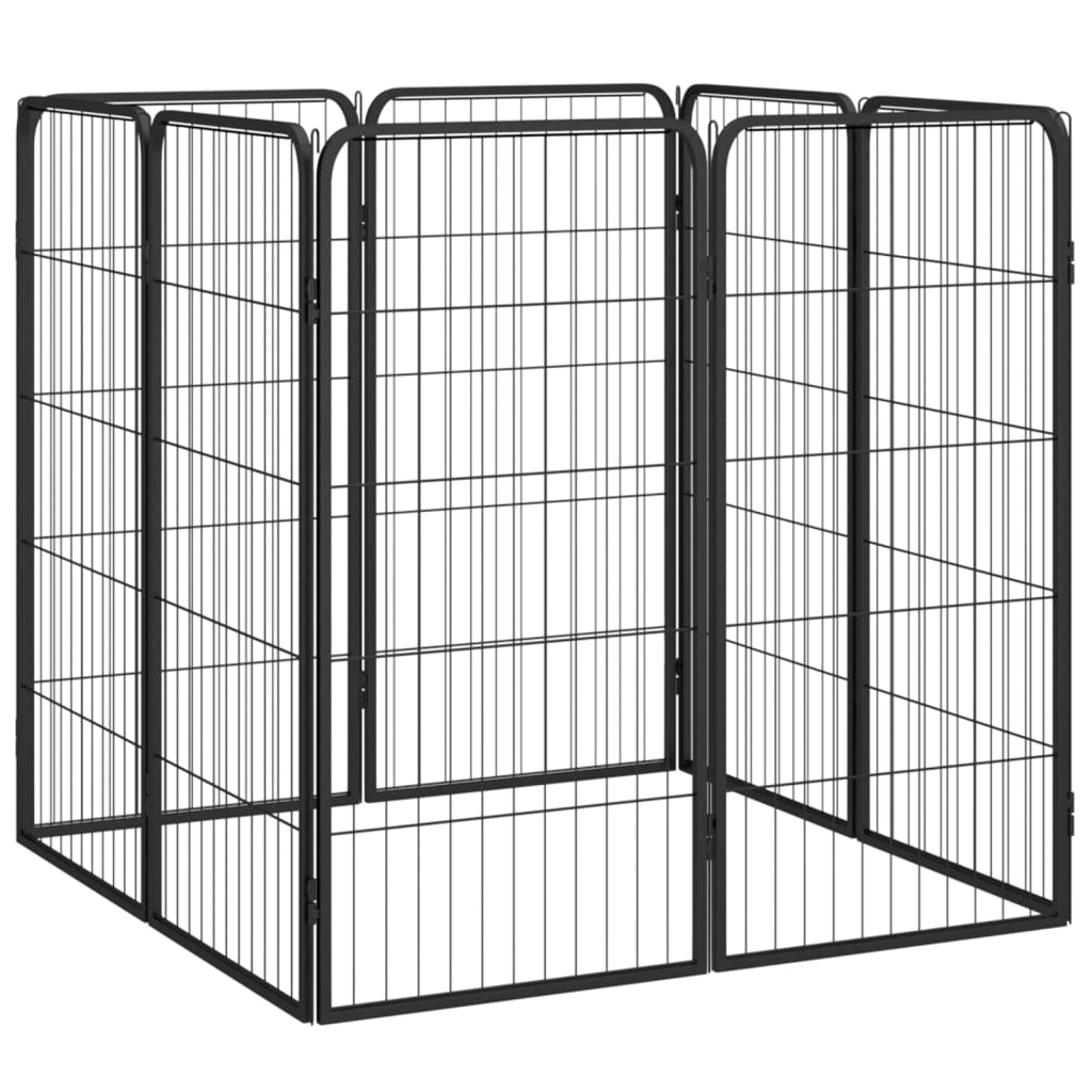 8720287158912_g_en_hd_2 vidaXL 8-Panel Dog Playpen Black 50x100 cm Powder-coated Steel - Image 3