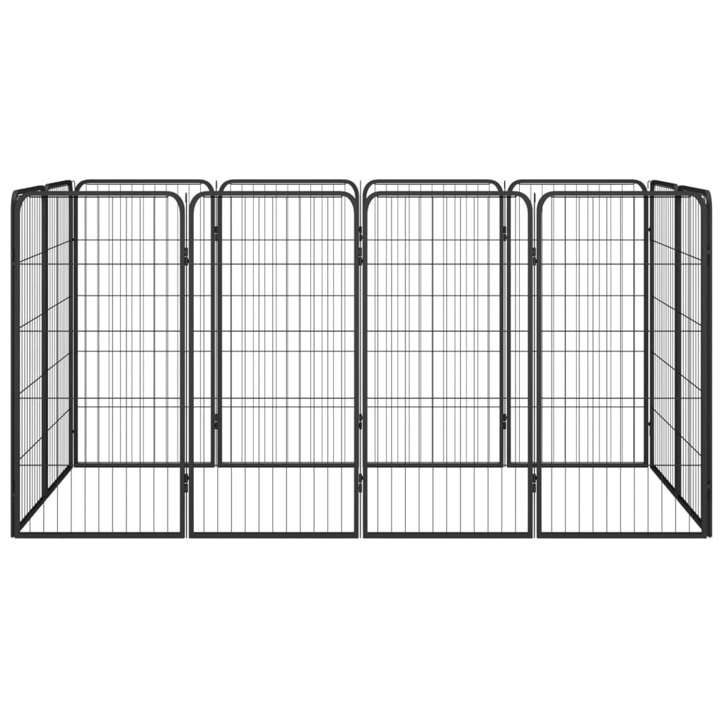 8720287158929_g_en_hd_1 vidaXL 12-Panel Dog Playpen Black 50x100 cm Powder-coated Steel - Image 2