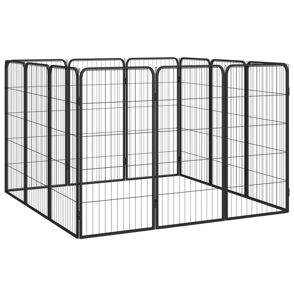 8720287158929_g_en_hd_2 vidaXL 12-Panel Dog Playpen Black 50x100 cm Powder-coated Steel - Image 3