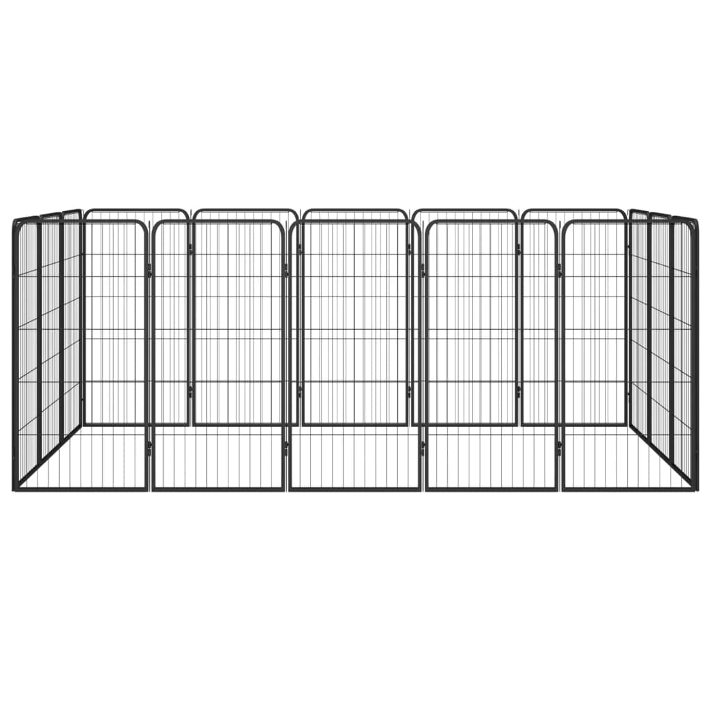 8720287158936_g_en_hd_1 vidaXL 16-Panel Dog Playpen Black 50x100 cm Powder-coated Steel - Image 2