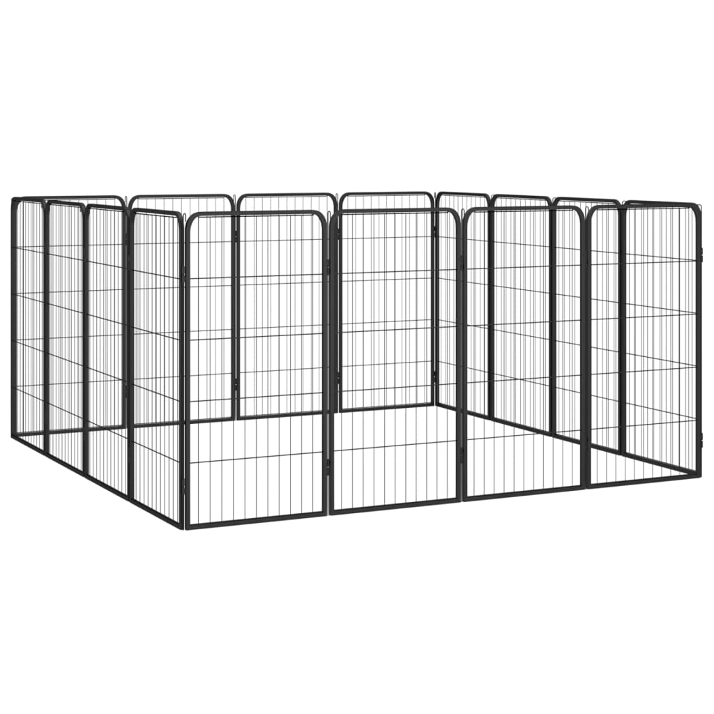 8720287158936_g_en_hd_2 vidaXL 16-Panel Dog Playpen Black 50x100 cm Powder-coated Steel - Image 3