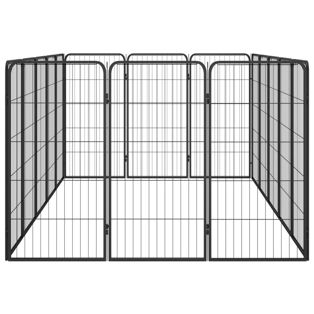 8720287158936_g_en_hd_3 vidaXL 16-Panel Dog Playpen Black 50x100 cm Powder-coated Steel - Image 4