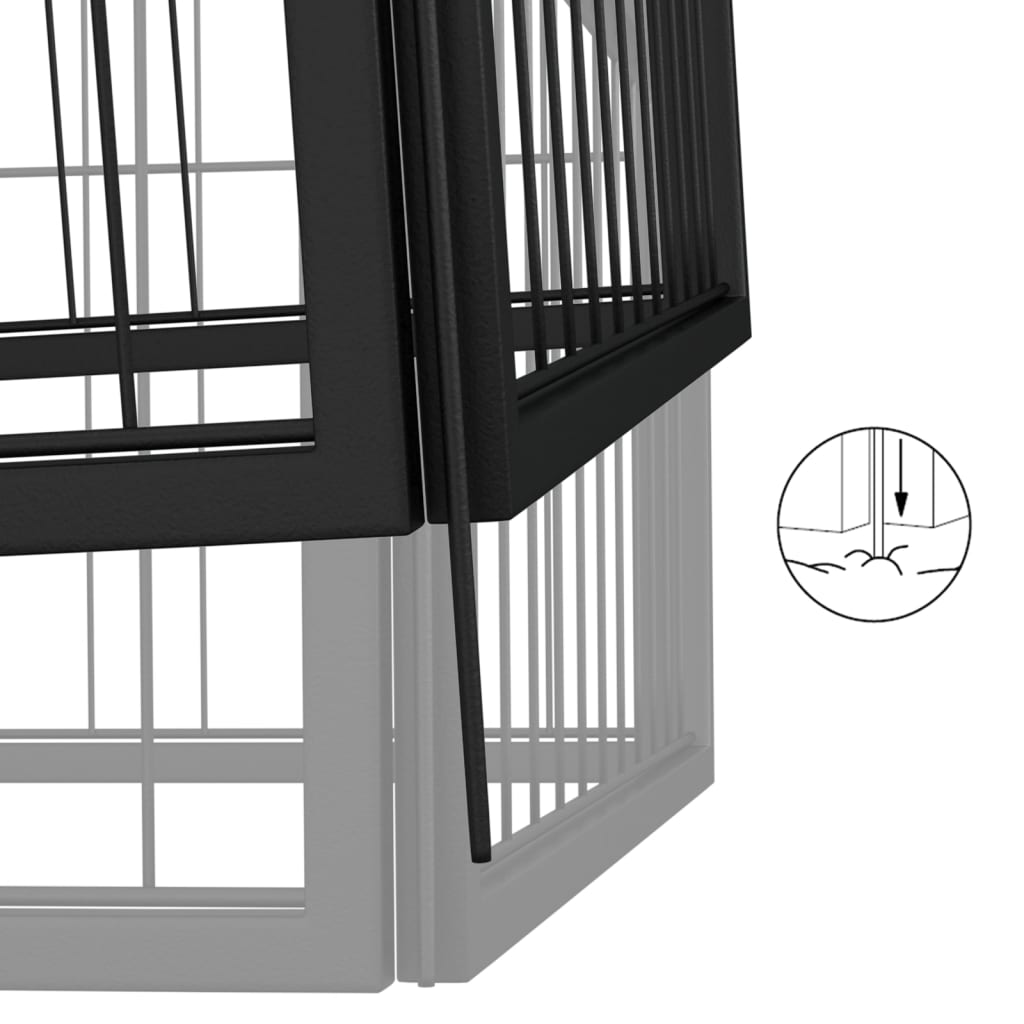 8720287158936_g_en_hd_5 vidaXL 16-Panel Dog Playpen Black 50x100 cm Powder-coated Steel - Image 6