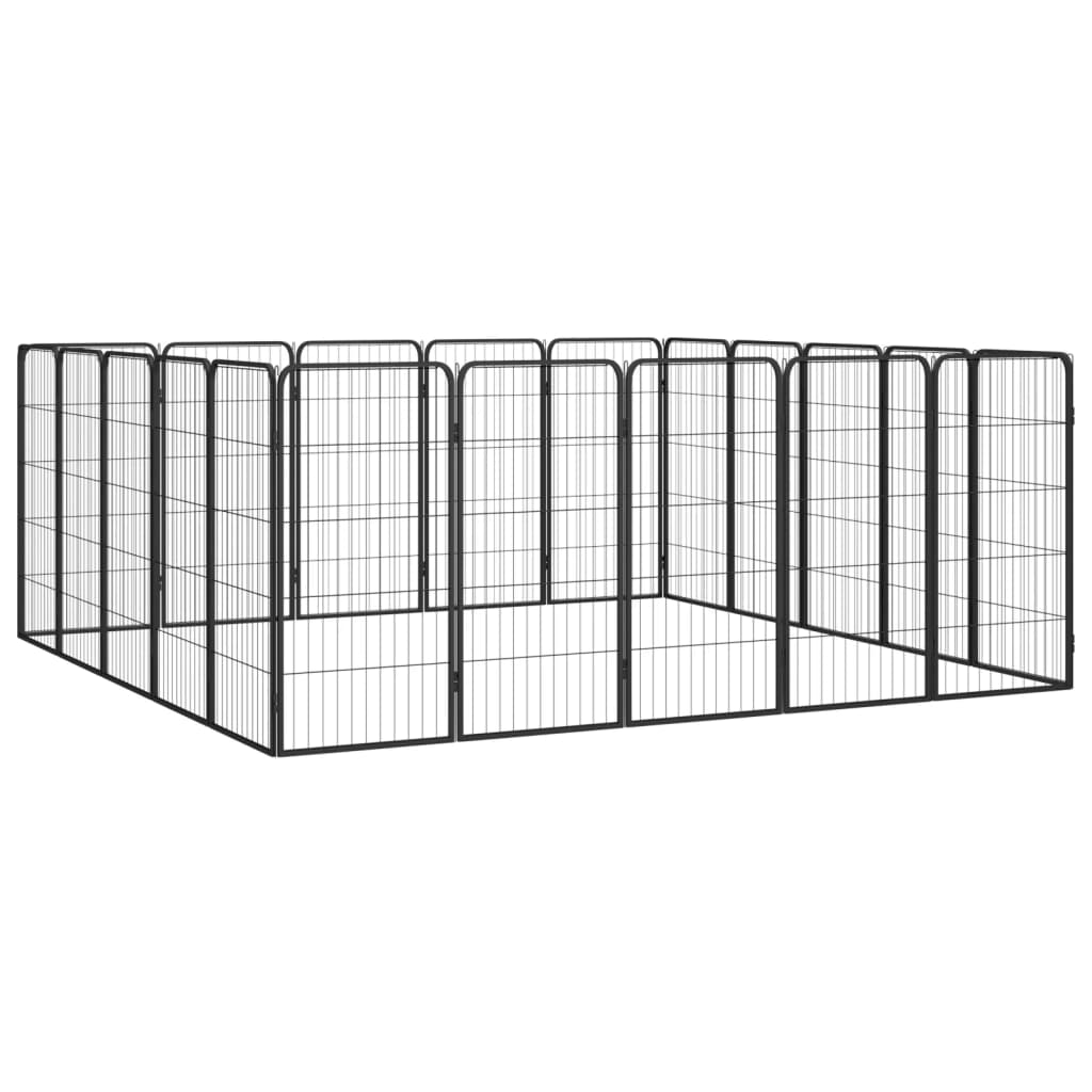 8720287158943_g_en_hd_2 vidaXL 20-Panel Dog Playpen Black 50x100 cm Powder-coated Steel - Image 3