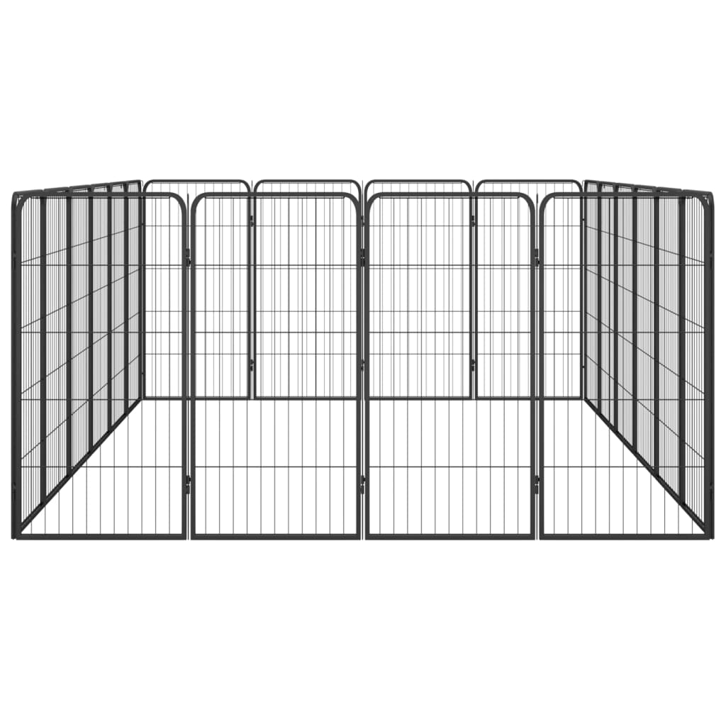 8720287158943_g_en_hd_3 vidaXL 20-Panel Dog Playpen Black 50x100 cm Powder-coated Steel - Image 4
