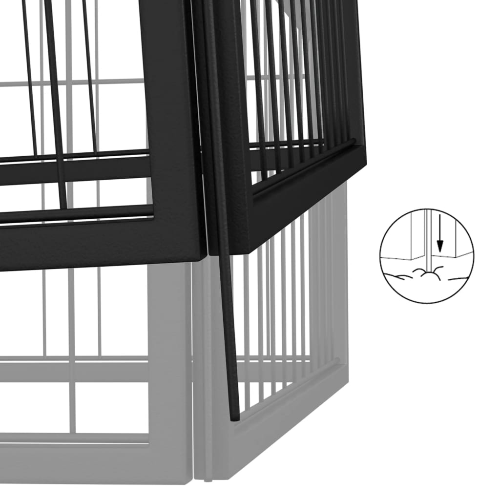 8720287158943_g_en_hd_5 vidaXL 20-Panel Dog Playpen Black 50x100 cm Powder-coated Steel - Image 6
