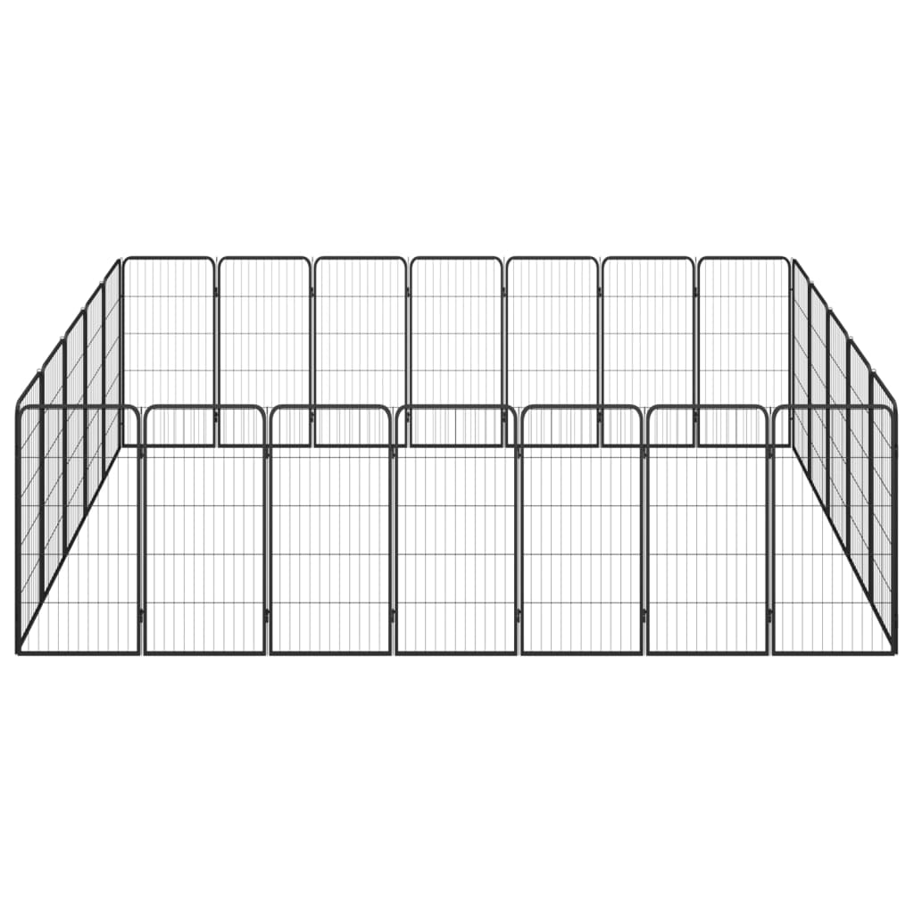 8720287158950_g_en_hd_1 vidaXL 24-Panel Dog Playpen Black 50x100 cm Powder-coated Steel - Image 2