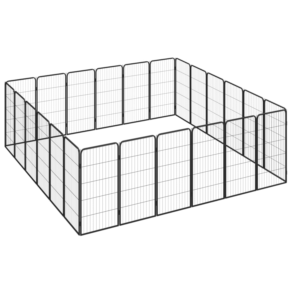8720287158950_g_en_hd_2 vidaXL 24-Panel Dog Playpen Black 50x100 cm Powder-coated Steel - Image 3