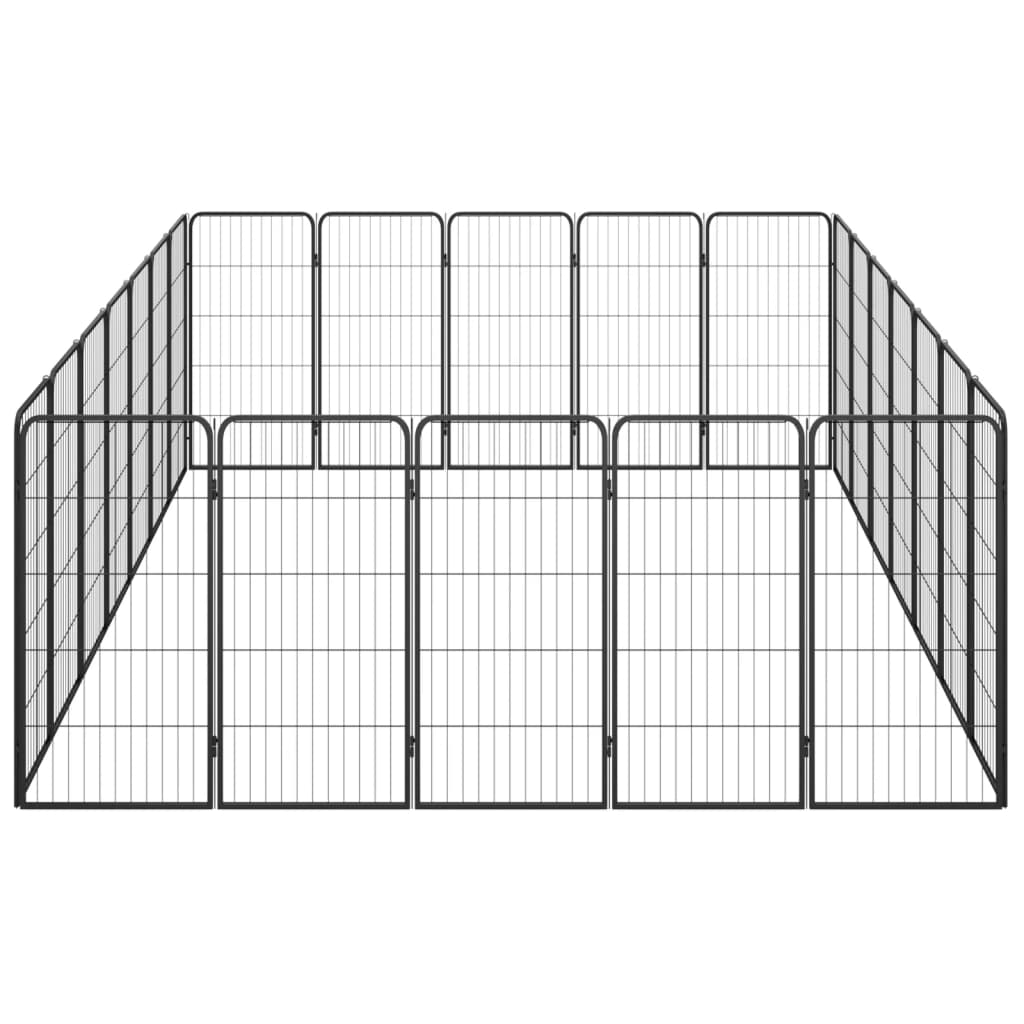 8720287158950_g_en_hd_3 vidaXL 24-Panel Dog Playpen Black 50x100 cm Powder-coated Steel - Image 4