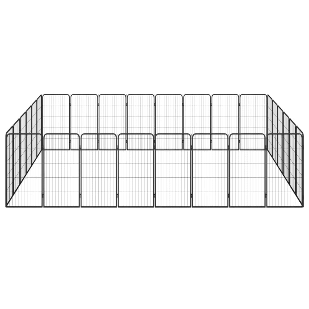 8720287158967_g_en_hd_1 vidaXL 28-Panel Dog Playpen Black 50x100 cm Powder-coated Steel - Image 2