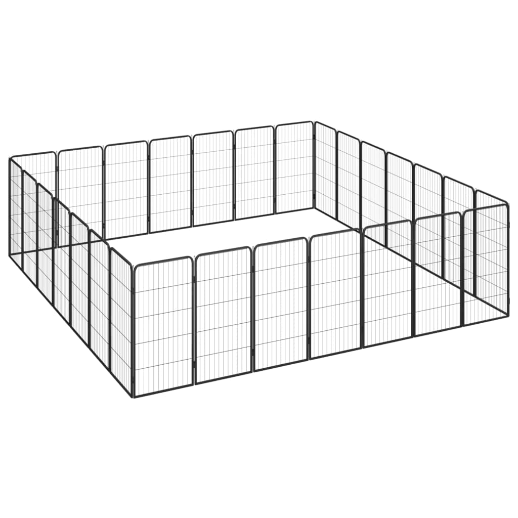 8720287158967_g_en_hd_2 vidaXL 28-Panel Dog Playpen Black 50x100 cm Powder-coated Steel - Image 3