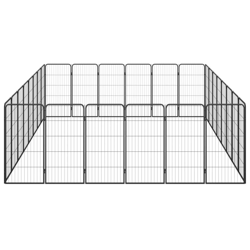 8720287158967_g_en_hd_3 vidaXL 28-Panel Dog Playpen Black 50x100 cm Powder-coated Steel - Image 4