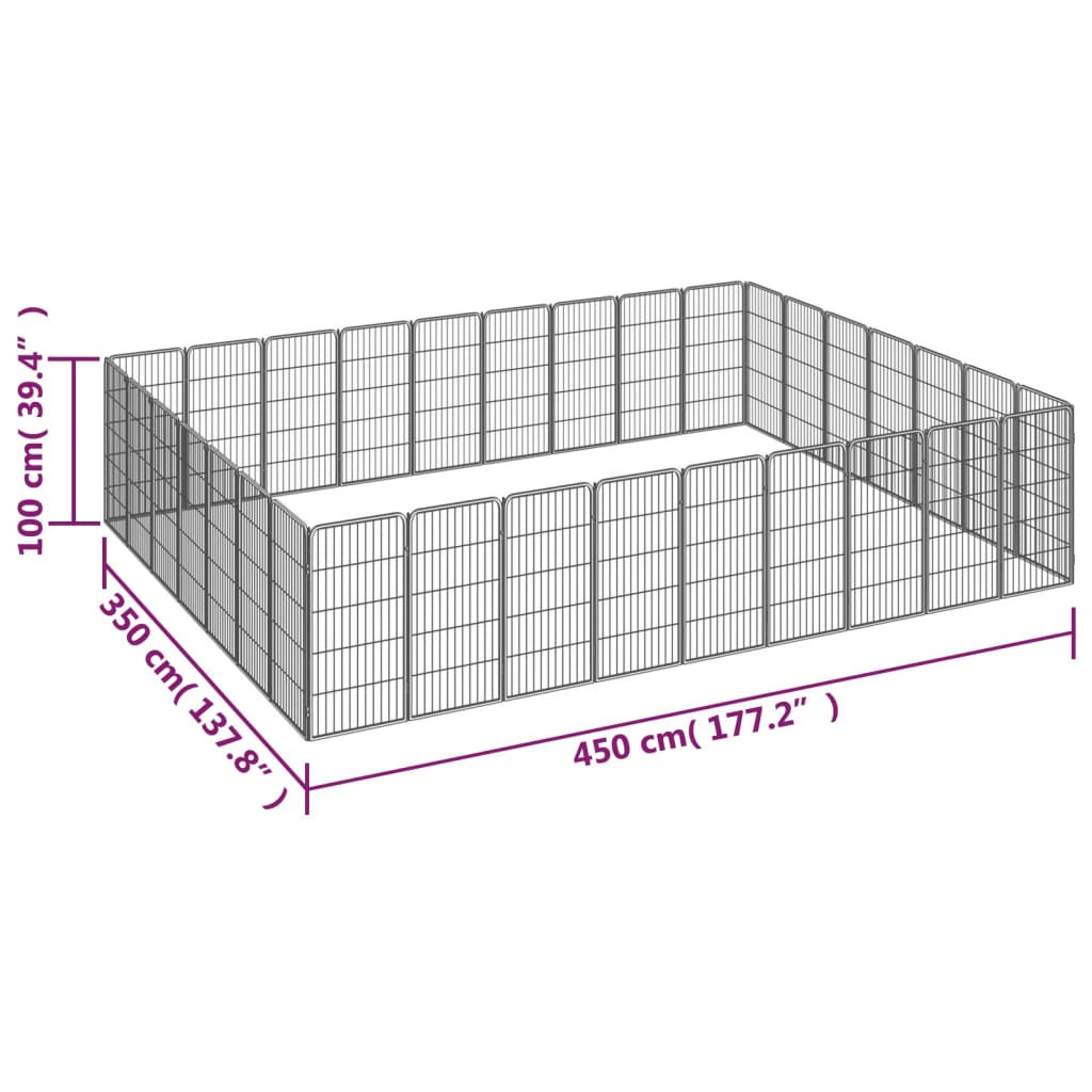 8720287158974_g_en_hd_6 vidaXL 32-Panel Dog Playpen Black 50x100 cm Powder-coated Steel - Image 7